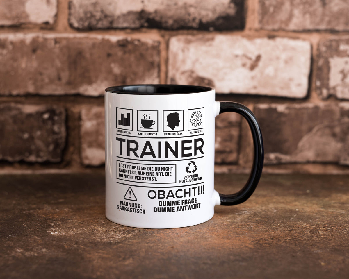 Achtung Probleme Trainer | Verein Sport lustig Humor Geschenkidee Geschenk Tasse