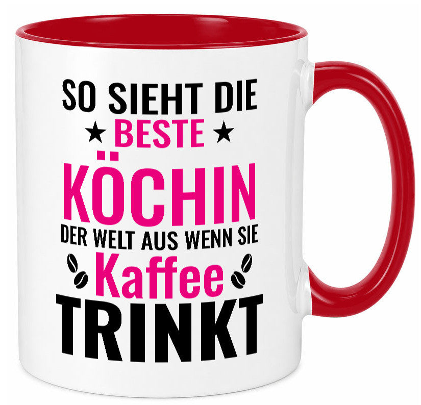 Kaffee trinkt: Köchin | Chefköchin Chefkoch Humor Arbeit Kollegen Büro Tasse