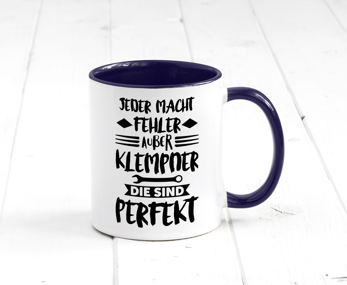 Jeder macht fehler nur Klempner sind Perfekt Humor Geschenkidee Tasse
