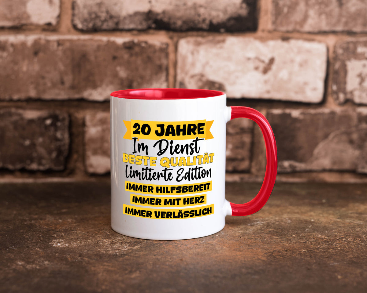 20 Jahre im Dienst | Jubiläum Arbeit v8 Geschenkidee Kollegen Büro Humor Tasse