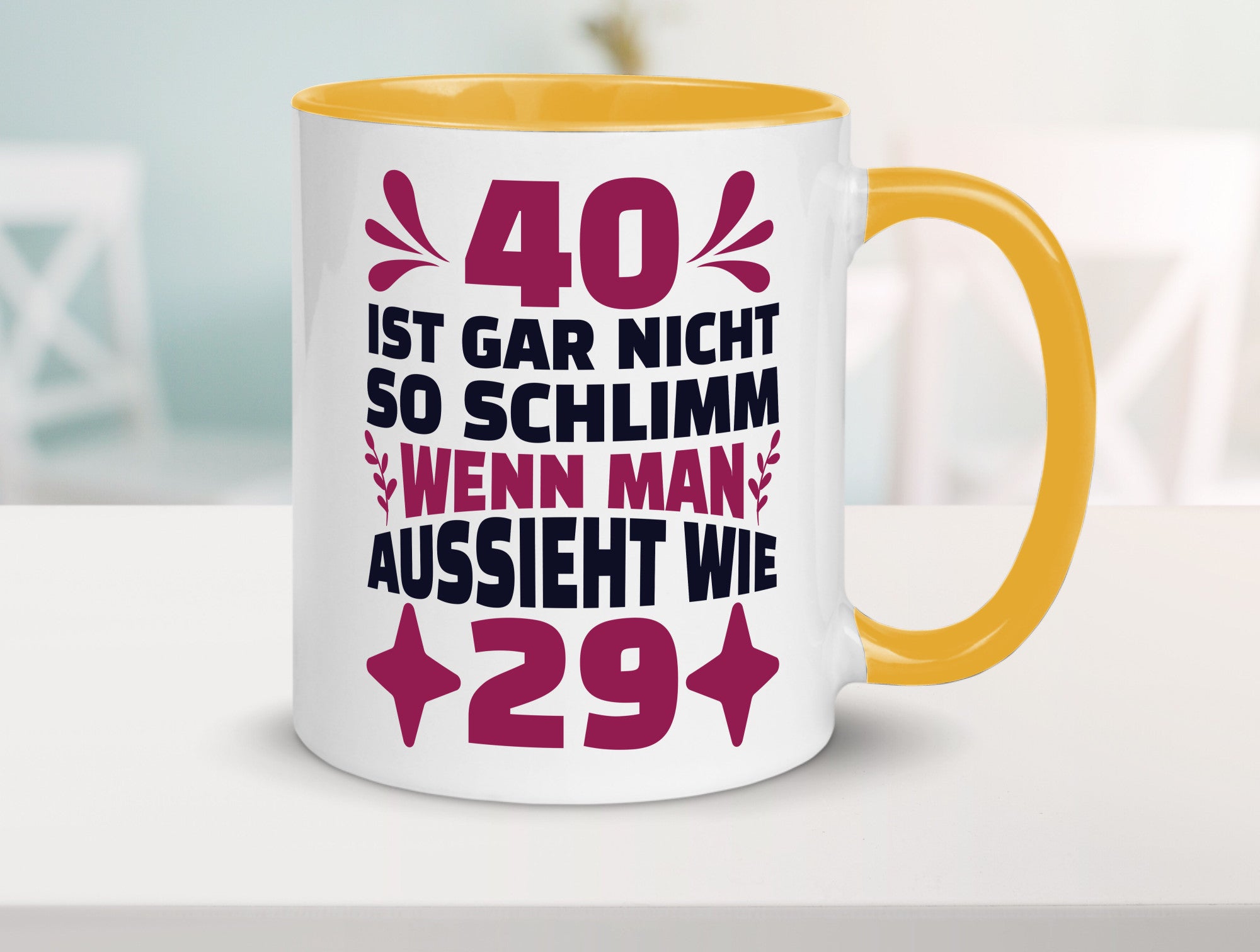 40 ist gar nicht schlimm | 40. Geburtstag Jung aussehen Geschenkidee Humor Tasse