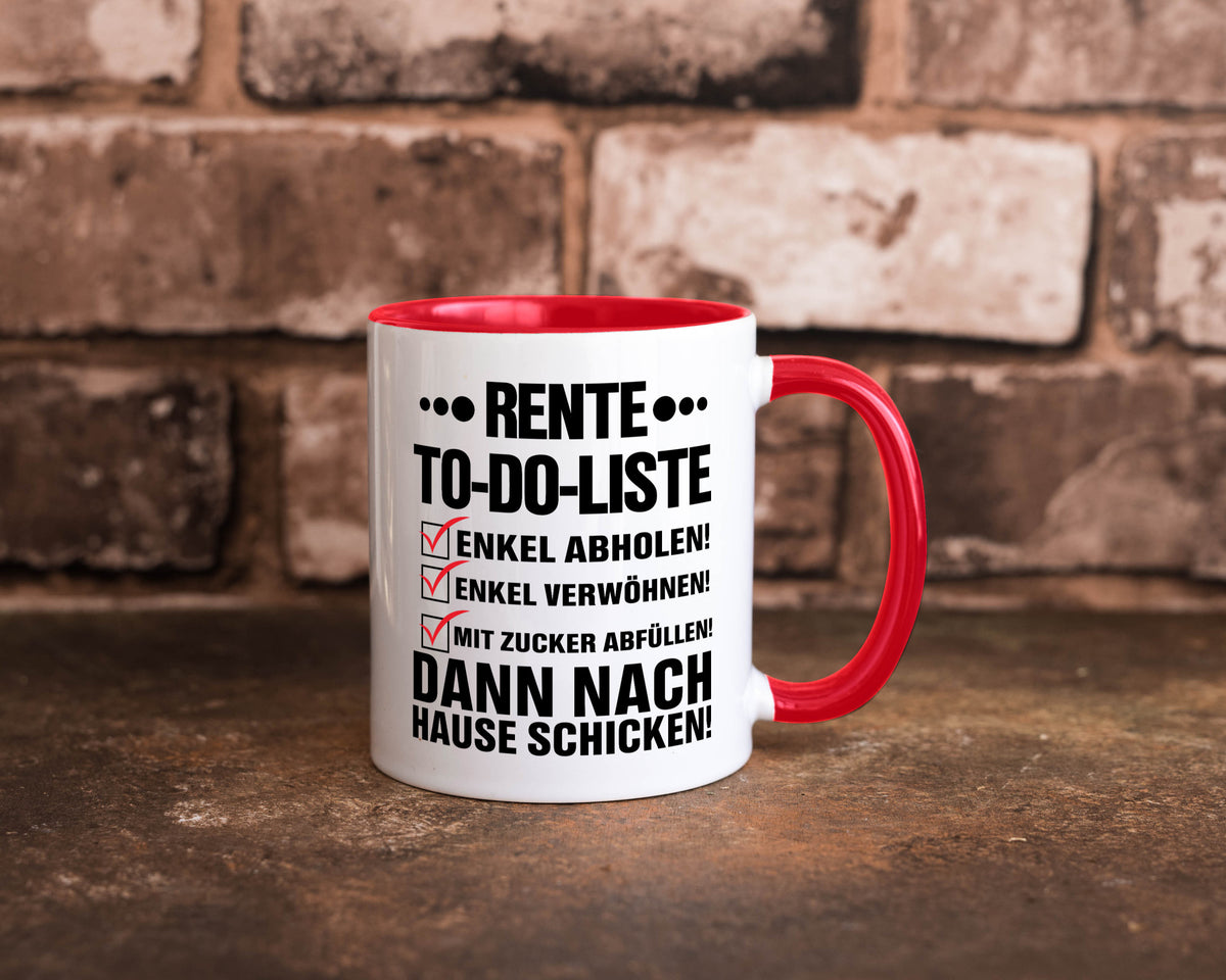 Rente To-Do-Liste | Rentner Tasse Enkel verwöhnen Geschenk Ruhestand Jubiläum