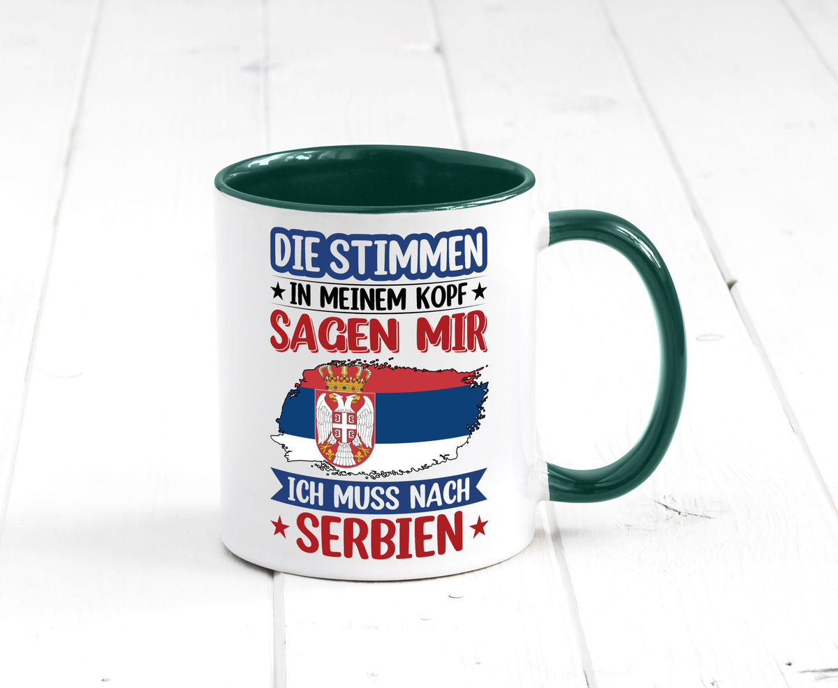 Serbien | Urlaub Stimmen in meinem Kopf Traumland v2 Geschenk Humor Tasse