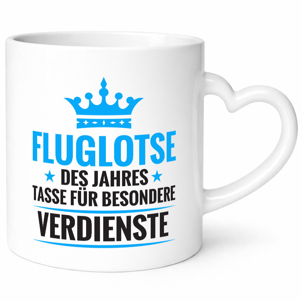 Besonderer Verdienst: Fluglotse | Flugverkehr Flughafen lustiger Spruch Tasse