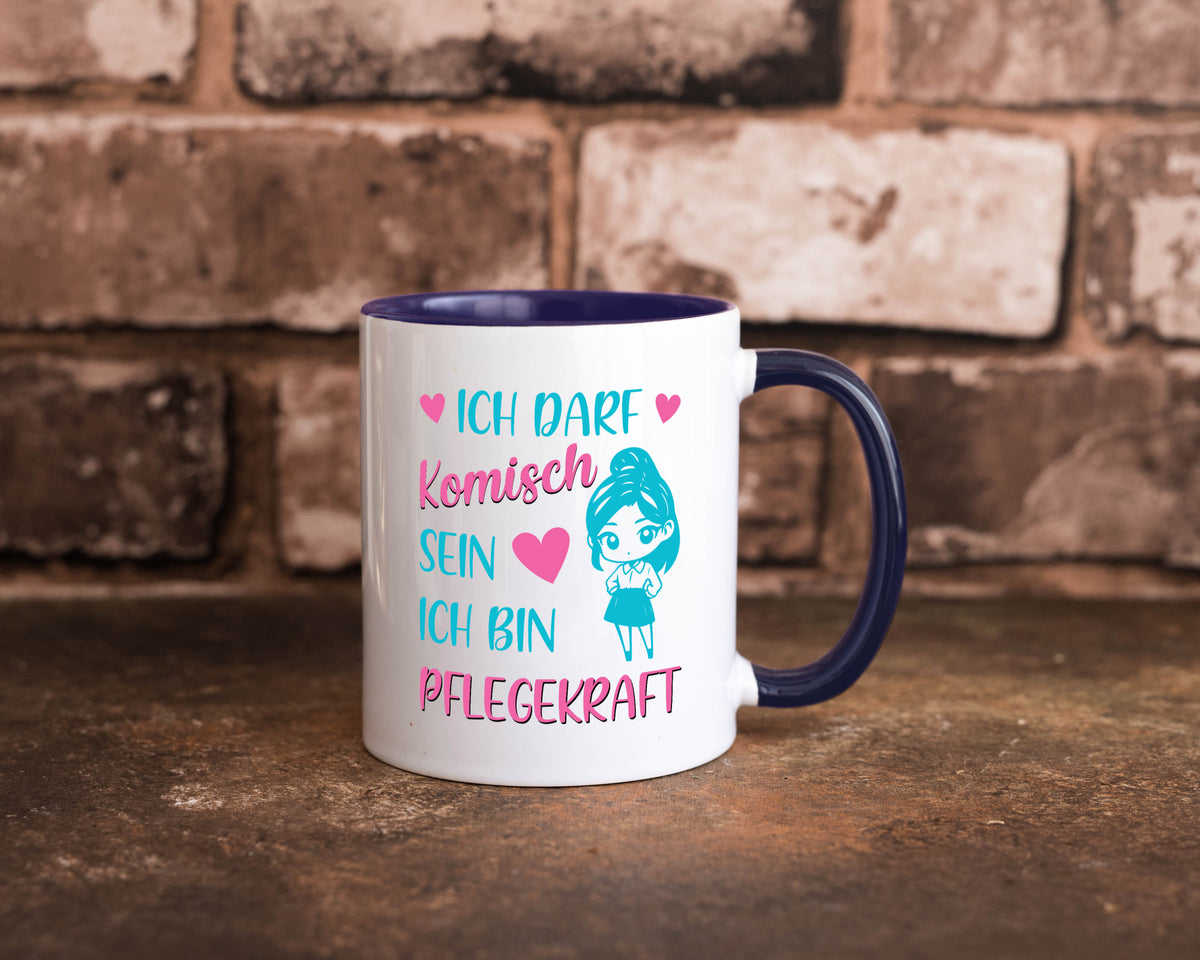 Ich darf komisch sein | Pflegekraft Geschenkidee Humor Tasse