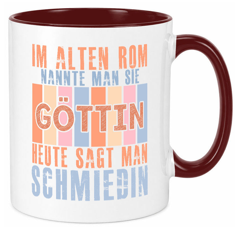 Heute sagt man: Schmiedin | Schmied Beruf Schmiederei lustiger Spruch Geschenk Tasse
