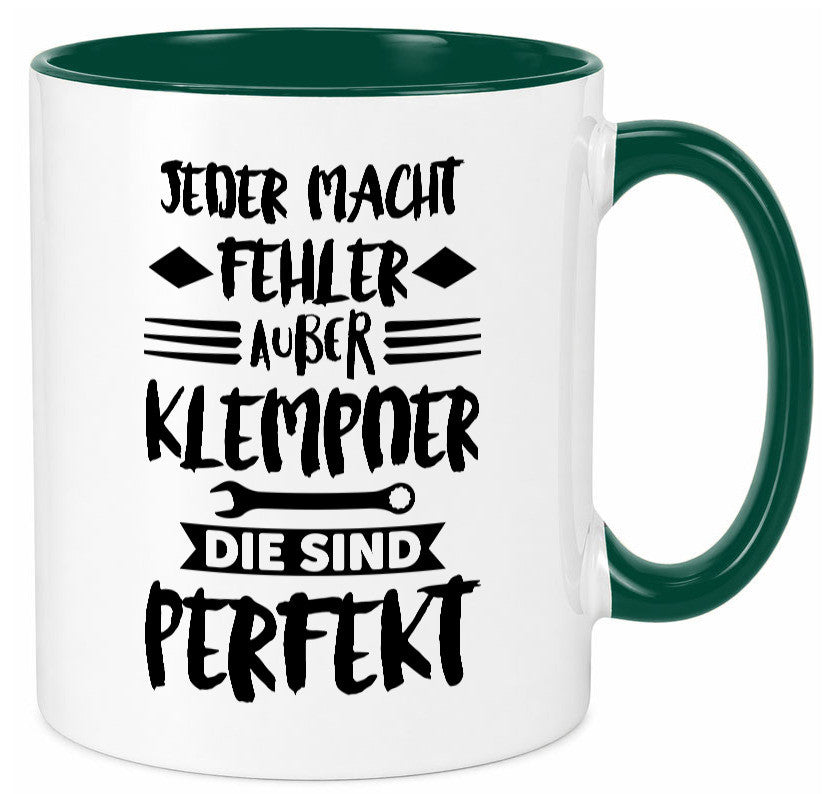Jeder macht fehler nur Klempner sind Perfekt Humor Geschenkidee Tasse