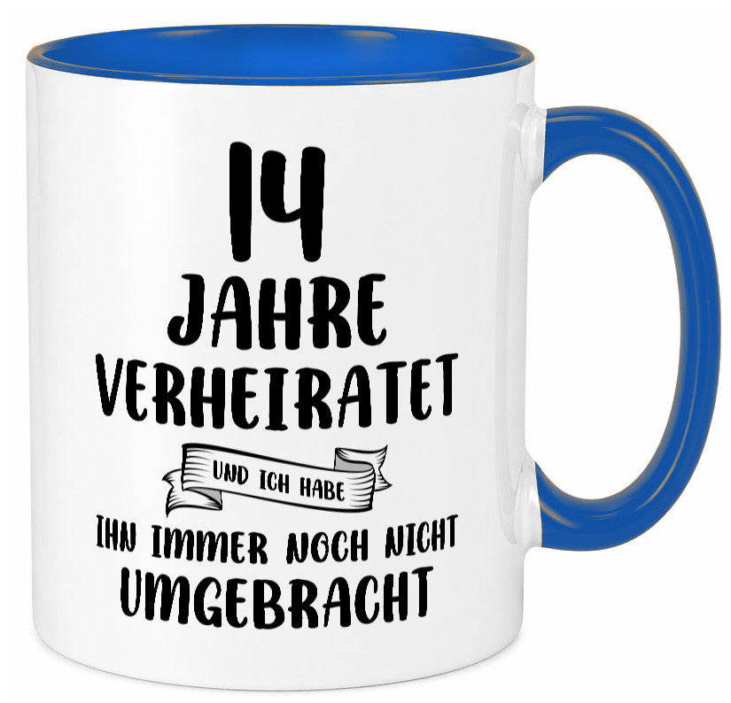 14 Jahre Verheiratet, immer noch am Leben! lustig Humor Geschenkidee Geschenk Tasse