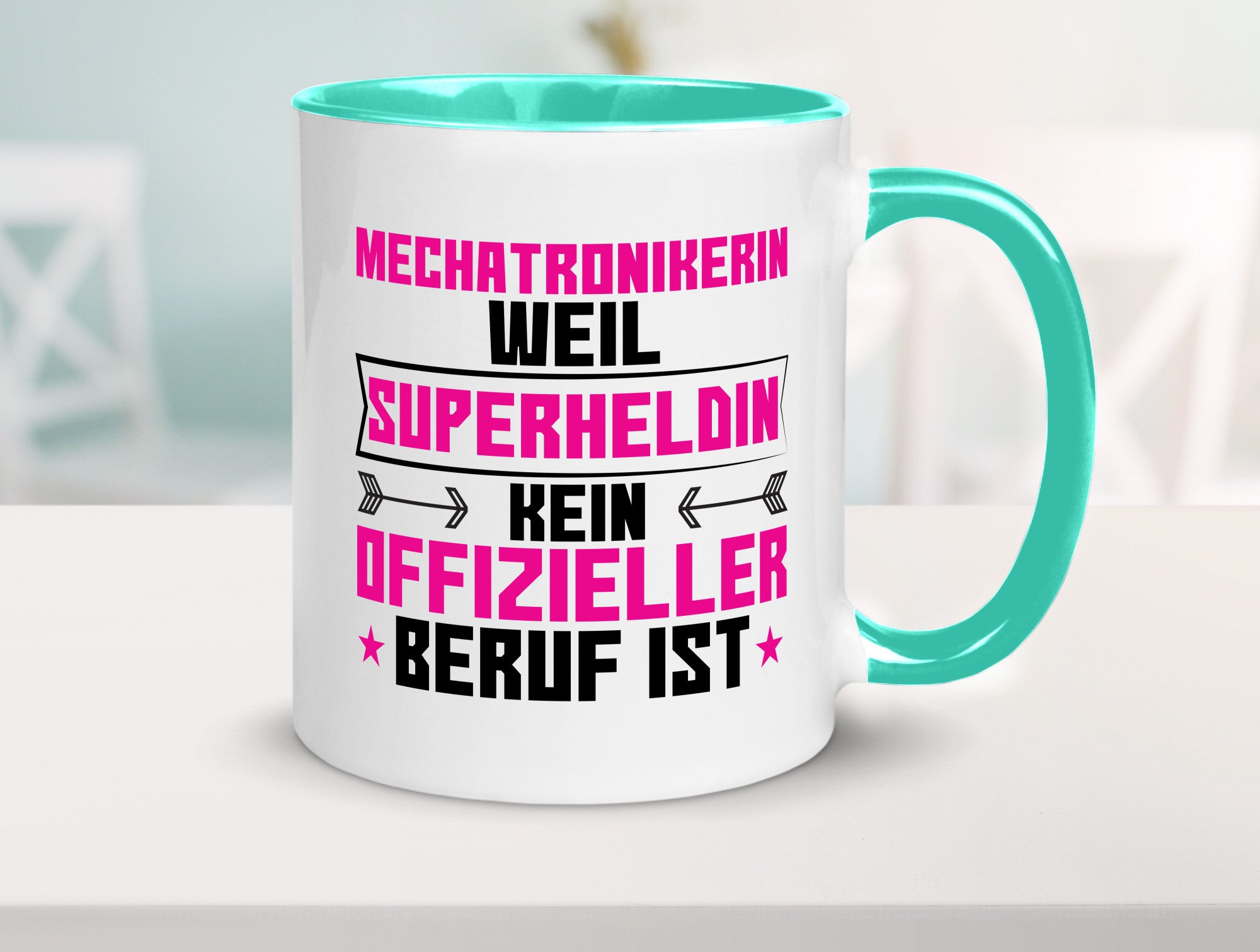 Superheldin Mechatronikerin | KFZ Werkstatt Geschenkidee Humor Tasse