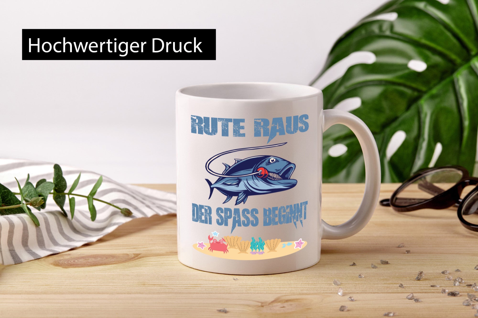 Rute raus der spass beginnt | angeln Angler Humor Geschenkidee Tasse