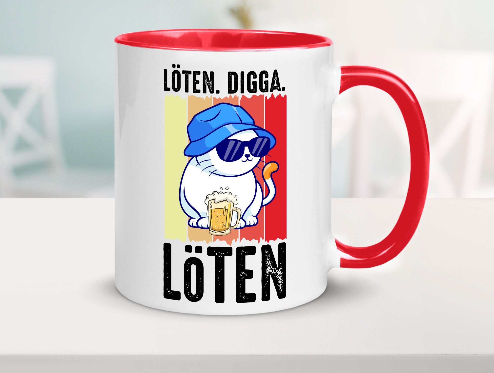 Löten Digga | Katze mit Bier Bierkatze Geschenk Tierliebhaber Humor lustiger