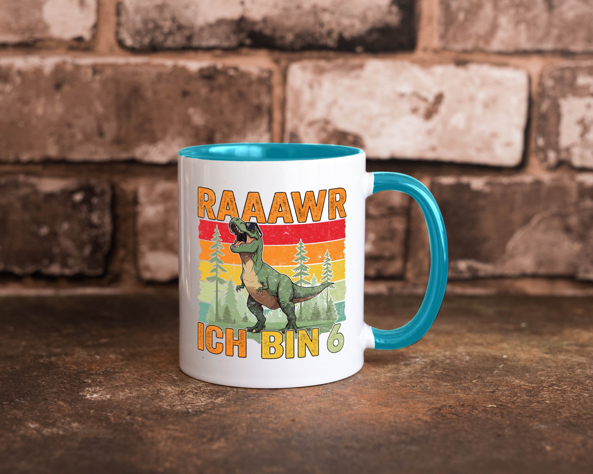 6. Geburtstag | 6 Jahre rarrrr ich bin Dinosaurier Humor Geschenkidee Tasse