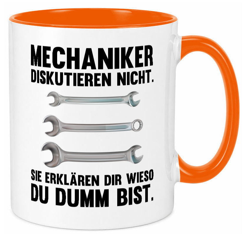 Mechaniker Diskutieren nicht sie erklären nur wieso Geschenkidee Tierliebhaber Tasse