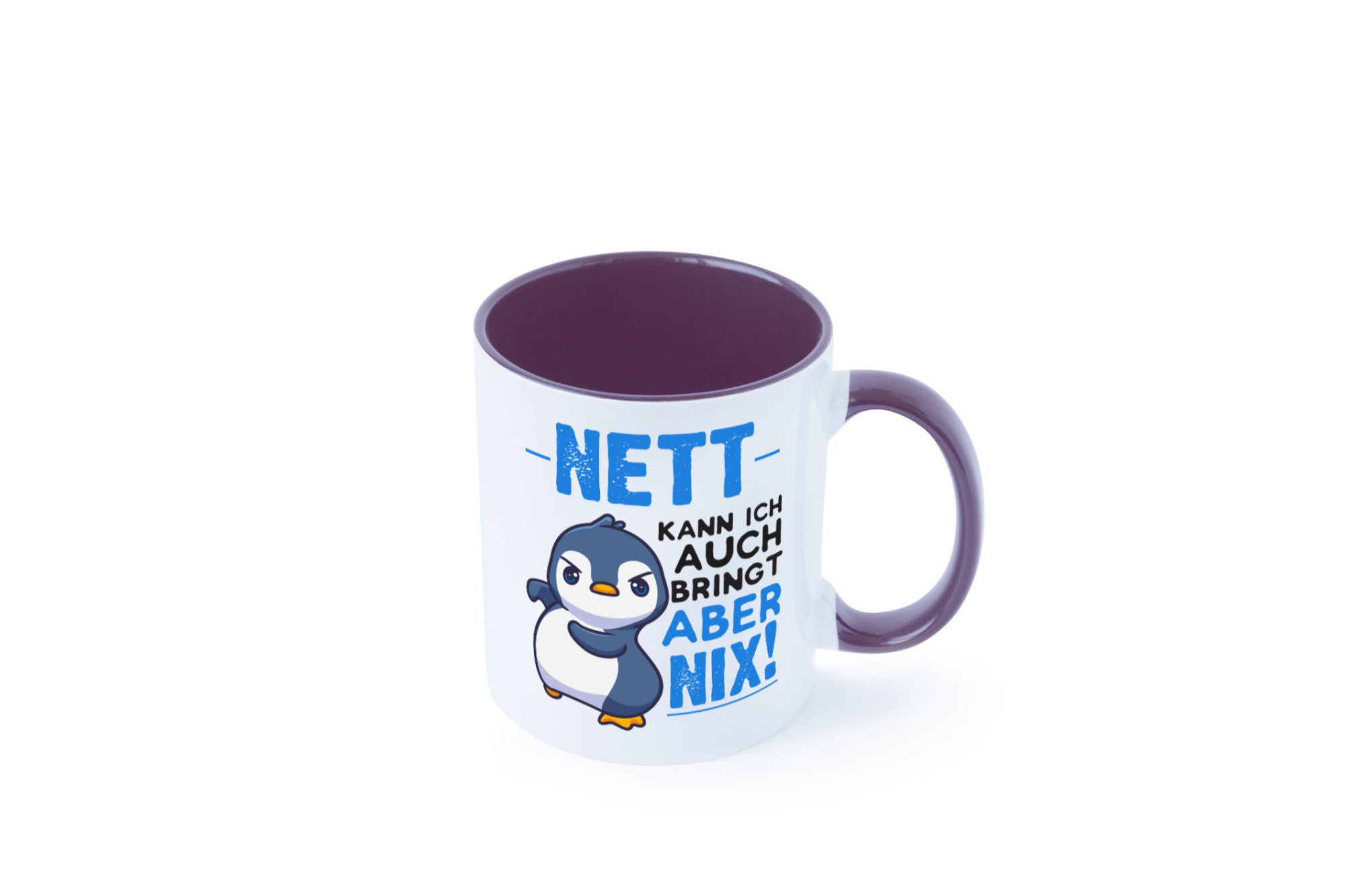 Nett kann ich auch | lustige Spruchtasse Pinguin Geschenk Humor Geschenkidee