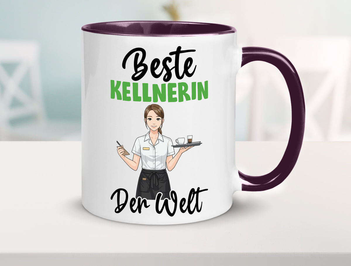 Beste Kellnerin | Beruf kellnern Bedienung v2 Humor Arbeit Kollegen Büro Tasse