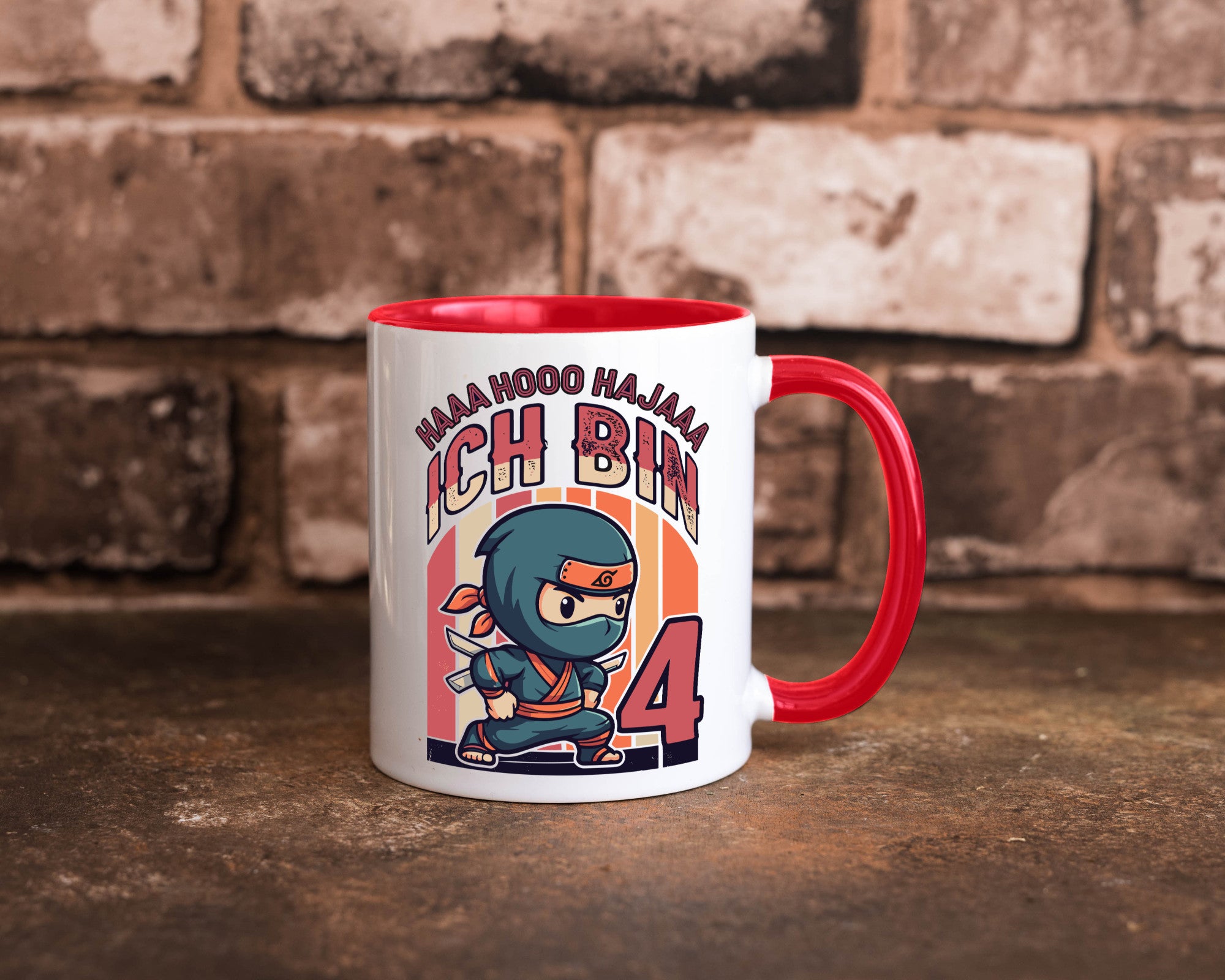 4. Geburtstag | Ninja Junge 4 Jahre lustiger Spruch Geschenk Geschenkidee Tasse