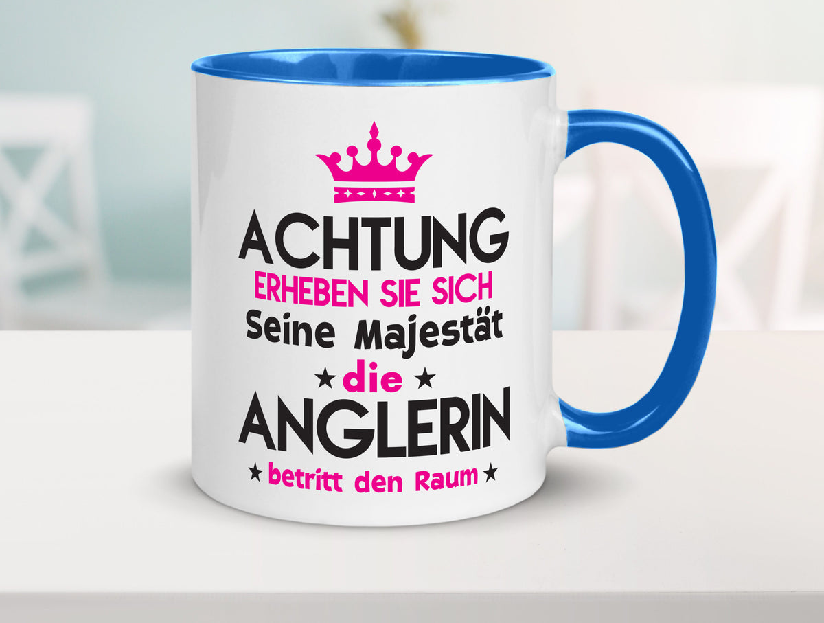 Seine Majestät Anglerin | Angeln Fischerin lustiger Spruch Geschenk Humor Tasse