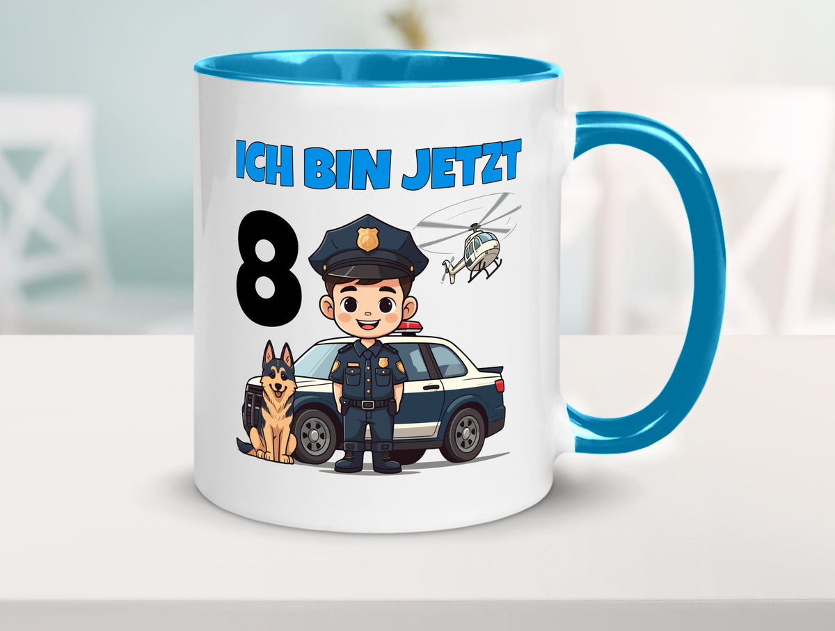 8. Geburtstag | 8 Jahre Polizei Kind Polizeiauto lustig Geschenkidee Geschenk Tasse