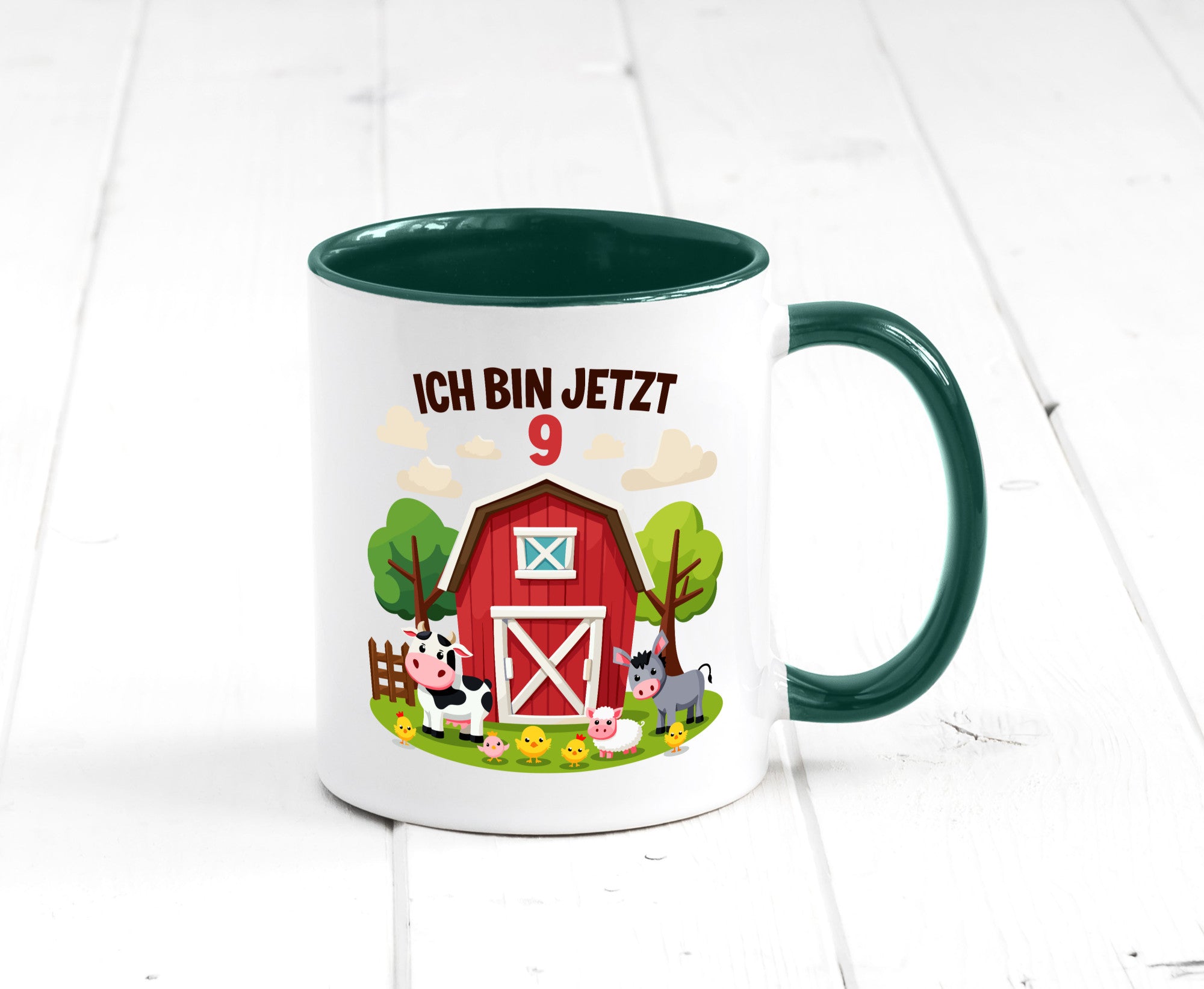 9. Geburtstag | 8 Jahre Bauernhof und Tiere Humor Geschenkidee Tasse
