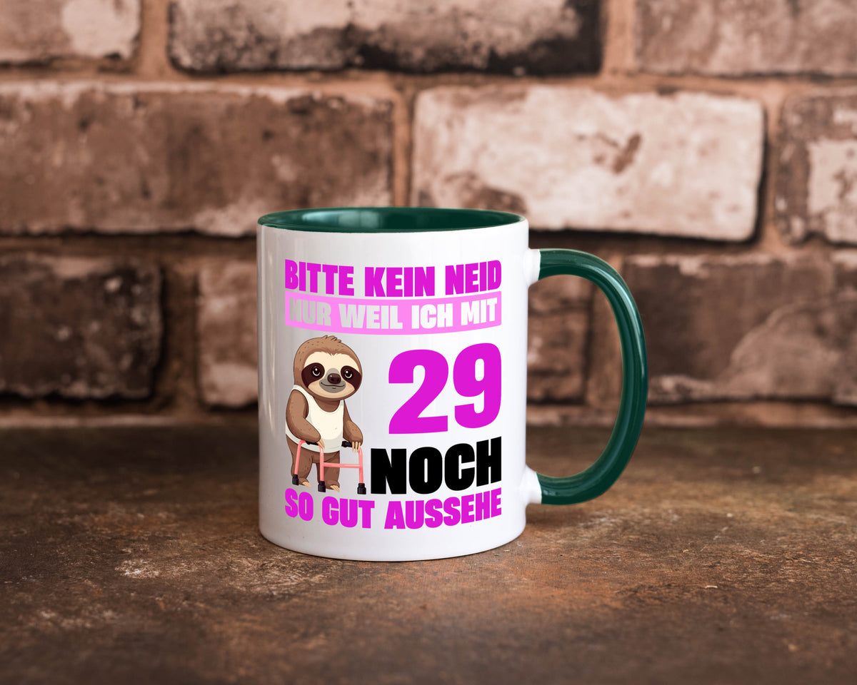 29. Geburtstag | Bitte kein neid Faultier 29 Jahre Humor Geschenkidee Tasse