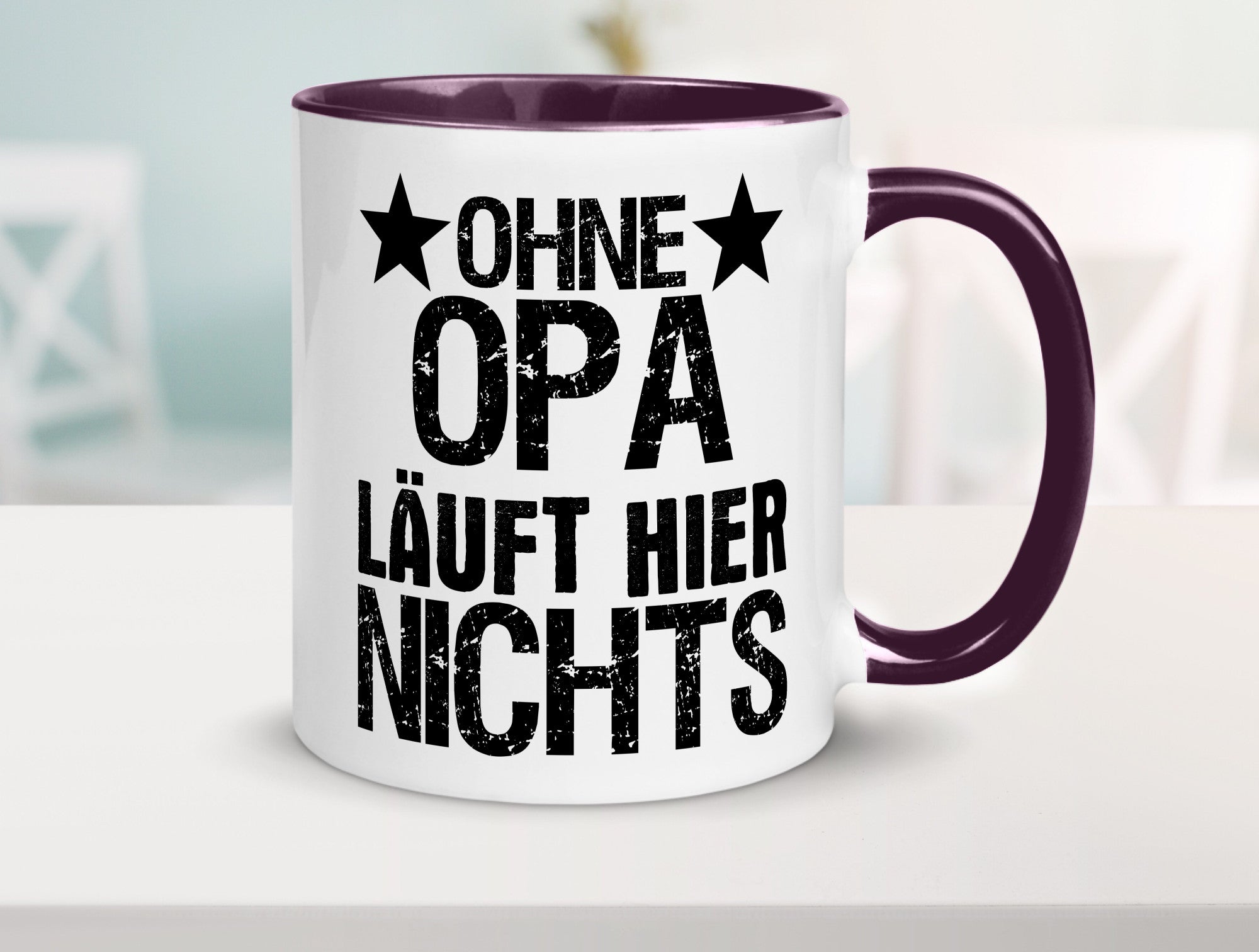 Ohne Opa läuft hier nichts | Sterne Geschenkidee Familie Humor Tasse