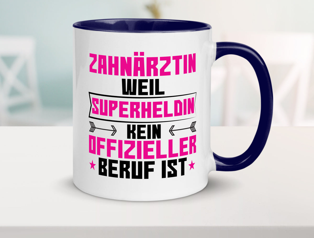 Superheldin Zahnärztin | Zahnmedizin Beruf Geschenkidee Arbeit Kollegen Büro Tasse