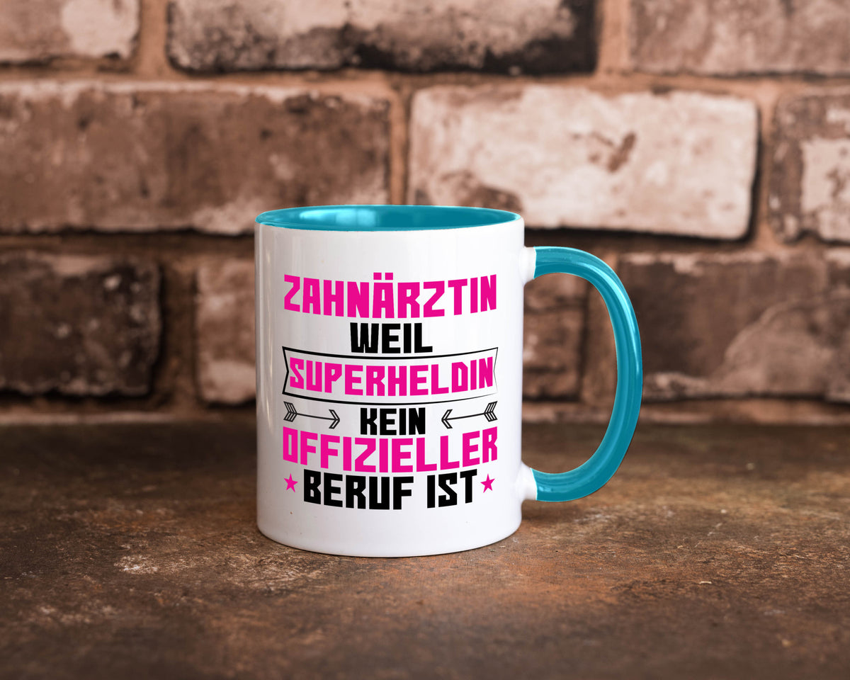 Superheldin Zahnärztin | Zahnmedizin Beruf Geschenkidee Arbeit Kollegen Büro Tasse