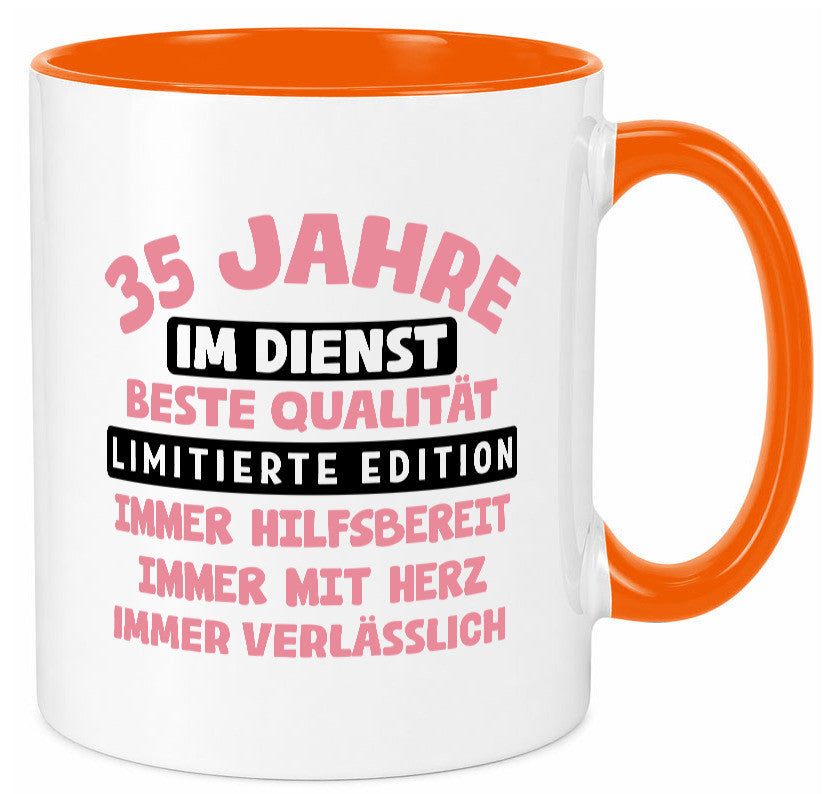 35 Jahre im Dienst | Jubiläum Arbeit v11 lustig Kollegen Büro Geschenk Tasse