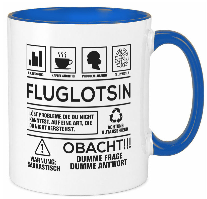 Achtung Probleme Fluglotsin | Flughafen Flugverkehr Geschenk Humor Geschenkidee Tasse