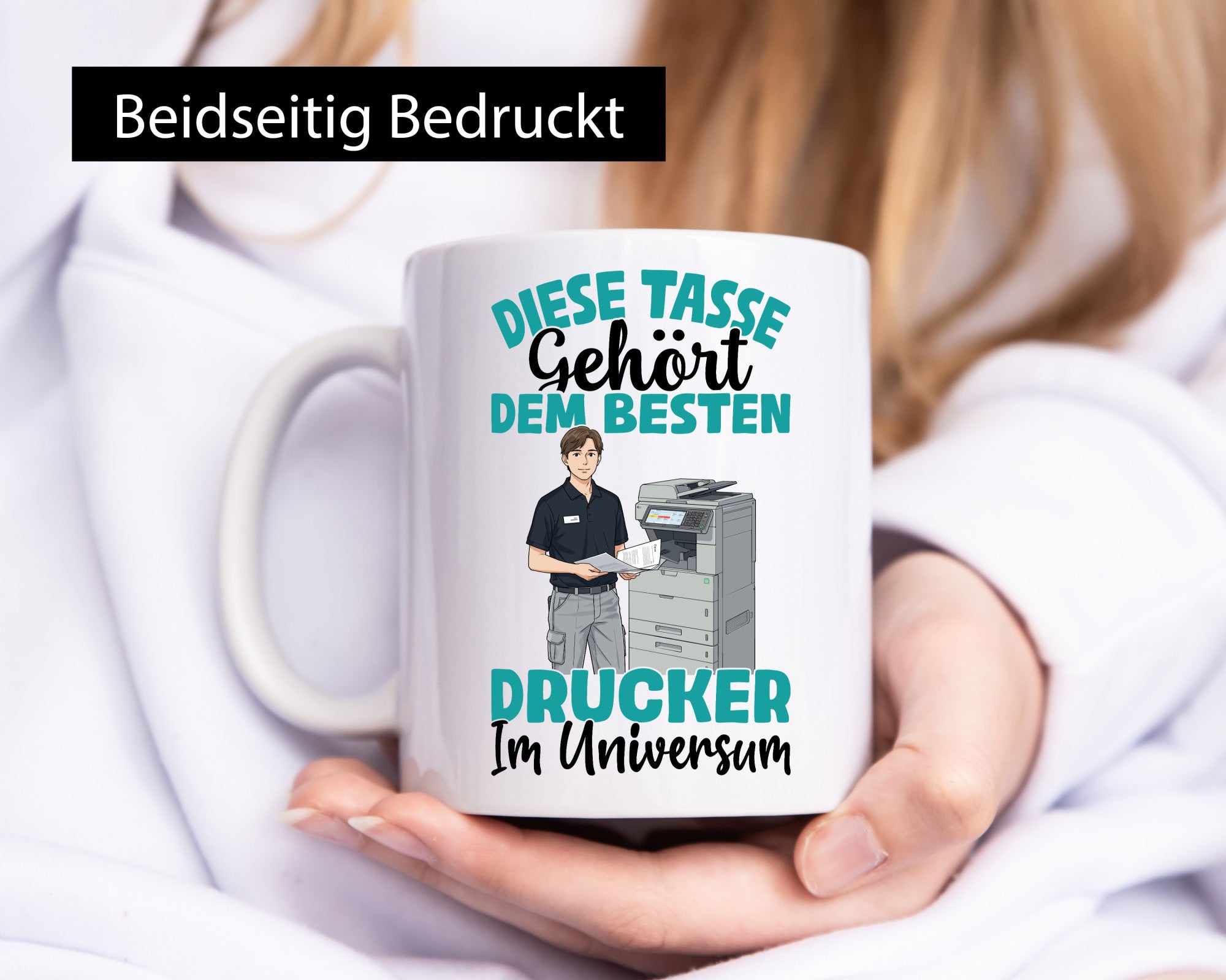 Im Universum: Drucker | Druckerei Print Medien Geschenkidee Humor Tasse