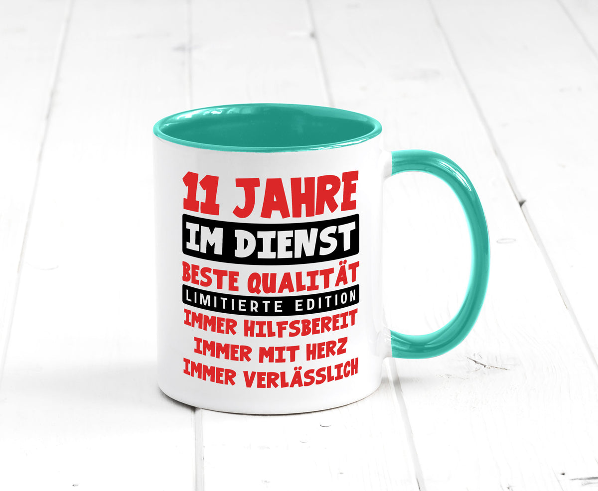 11 Jahre im Dienst | Jubiläum Arbeit v9 Geschenkidee Kollegen Büro Humor Tasse