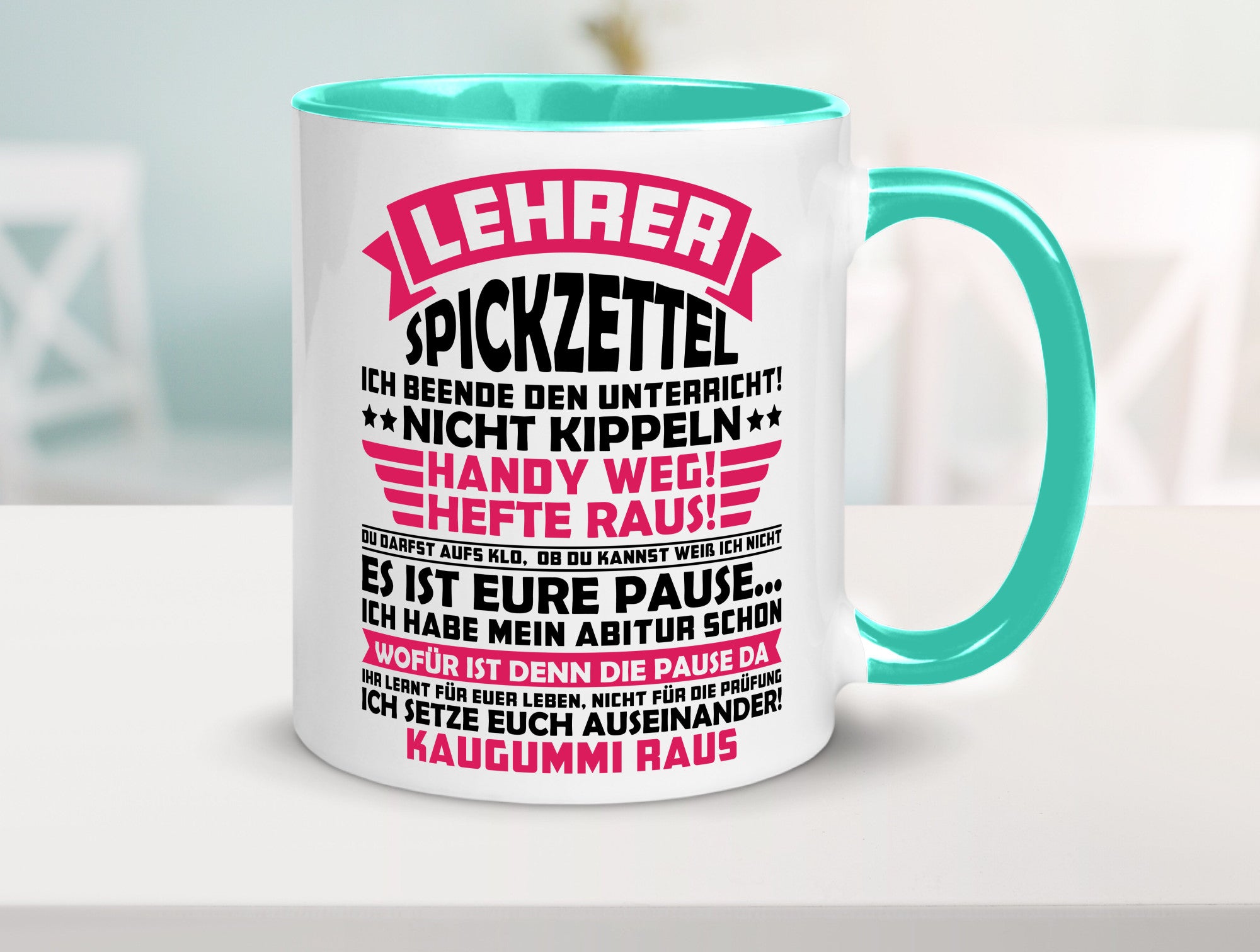 Lehrer Spickzettel | Beruf Tasse lustiger Spruch vl8 Geschenkidee Arbeit
