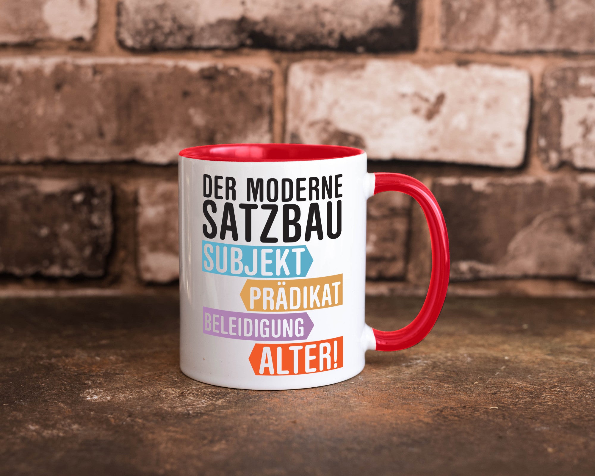 Moderner Satzbau | Lehrer Lehrerin Kollege lustig Arbeit Kollegen Büro Geschenk