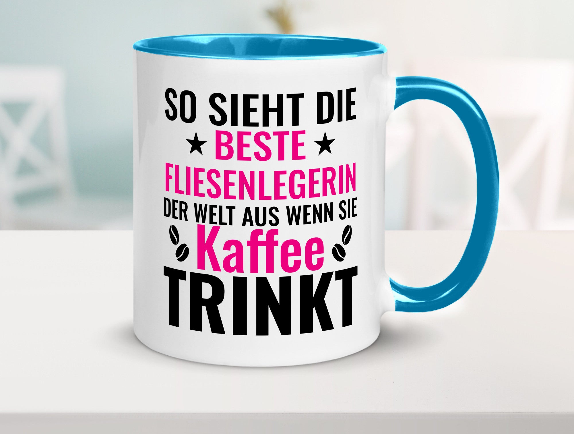 Kaffee trinkt: Fliesenlegerin | Fliesenlegen Bau Humor Geschenkidee Tasse