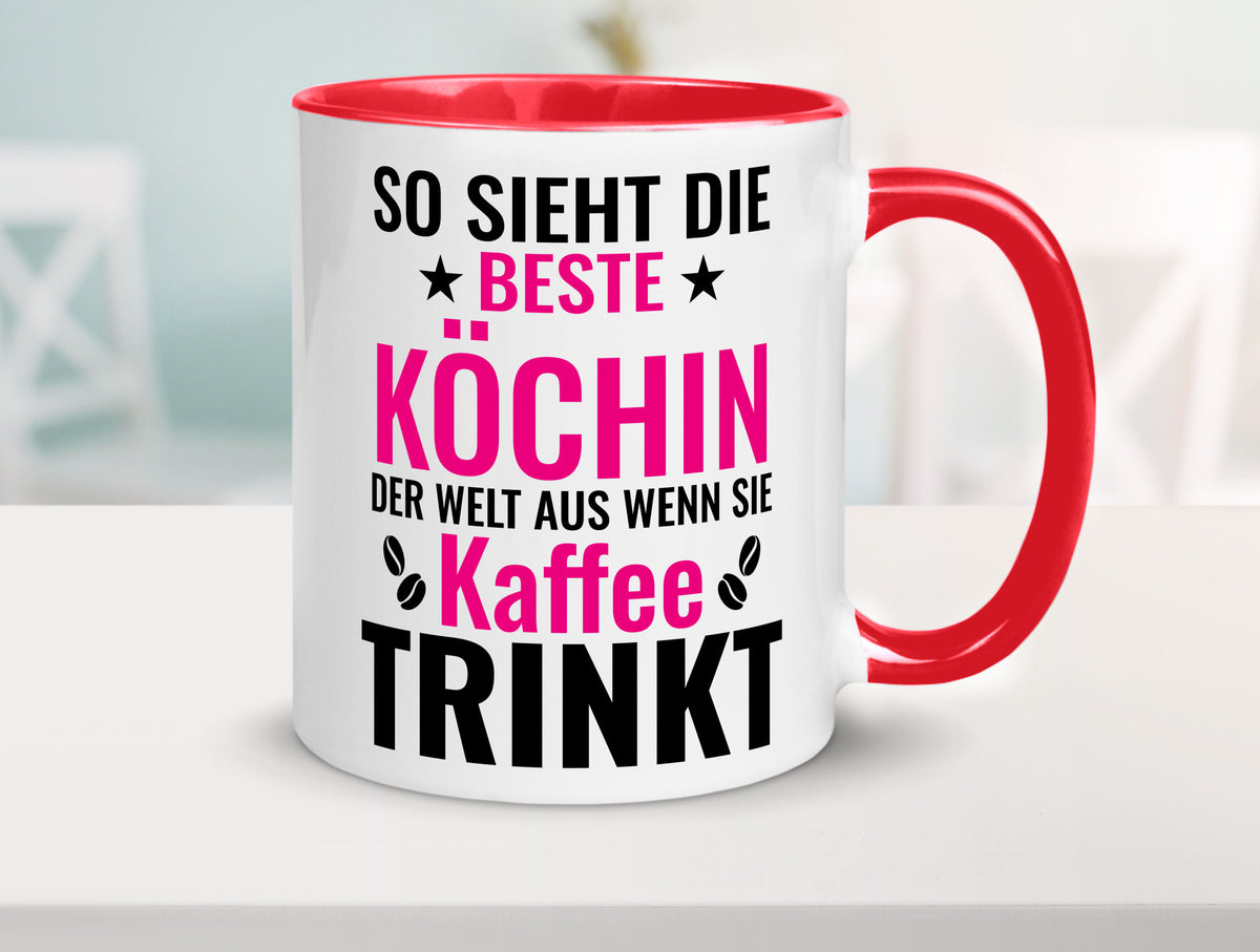 Kaffee trinkt: Köchin | Chefköchin Chefkoch Humor Arbeit Kollegen Büro Tasse