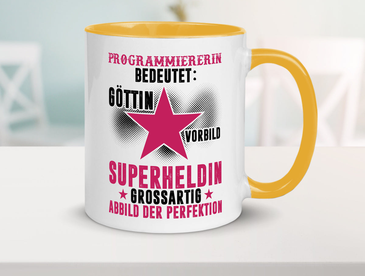 Bedeutung von Programmiererin | Software Entwickler lustiger Spruch Geschenk Tasse