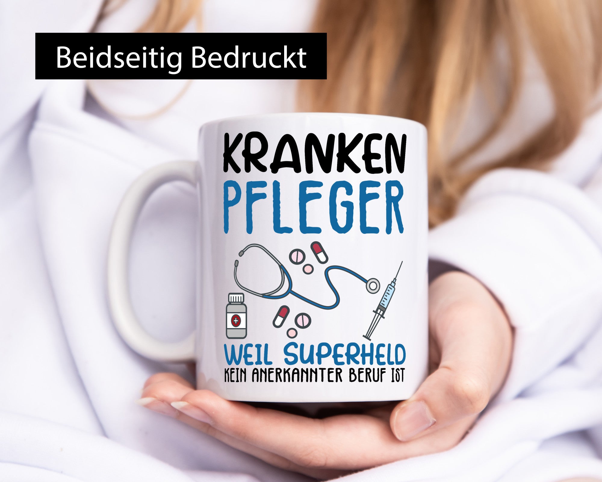 Ich bin Krankenpfleger Geschenk Humor Geschenkidee lustiger Spruch Tasse