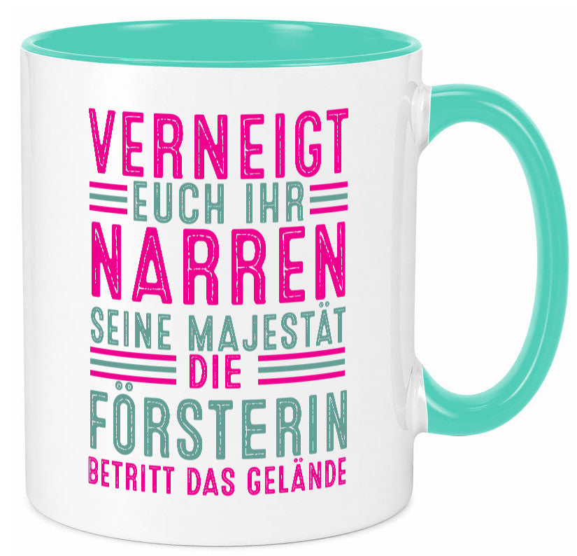 Verneigt euch: Försterin | Forst Arbeit v2 Geschenkidee Kollegen Büro Humor Tasse