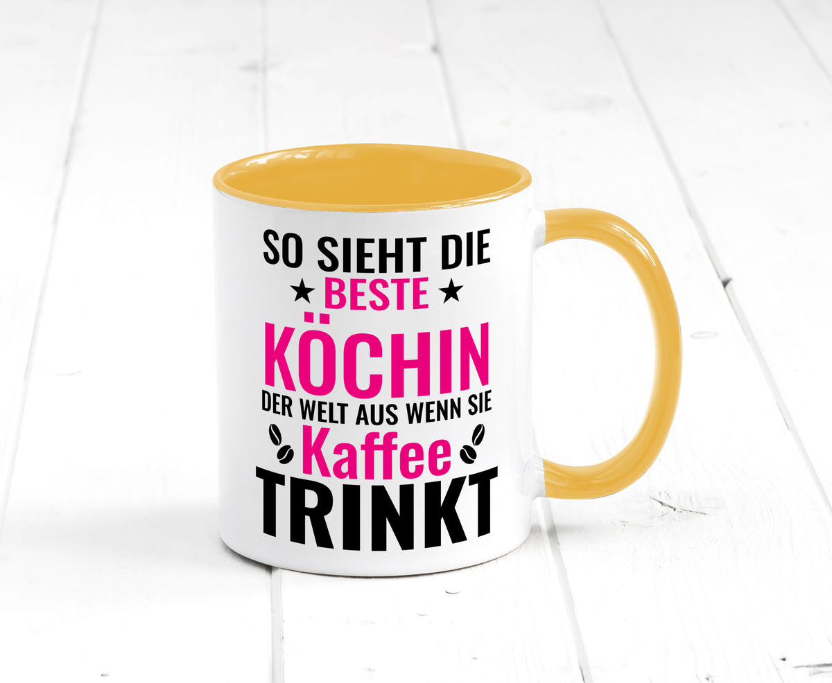 Kaffee trinkt: Köchin | Chefköchin Chefkoch Humor Arbeit Kollegen Büro Tasse