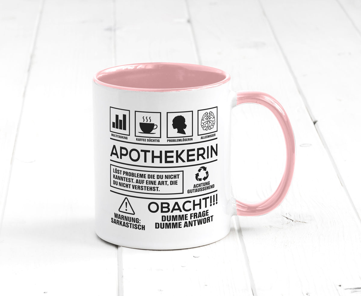 Achtung Probleme Apothekerin | Apotheke Pharmazie Humor Geschenkidee Tasse