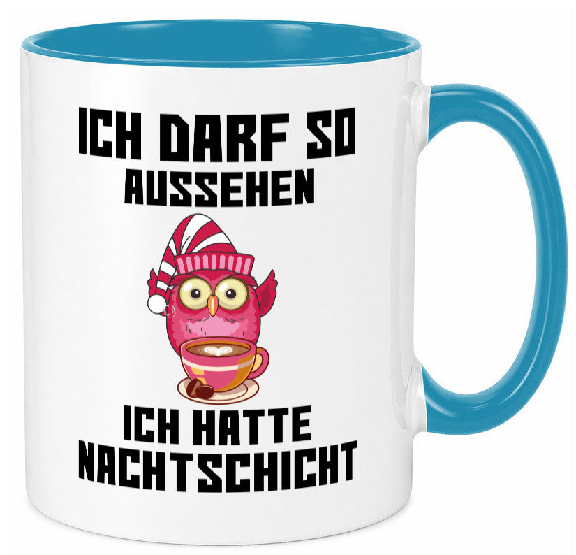 Nachtschicht Eule | Spruch Arbeit müde Nachtjob Geschenkidee Kollegen Büro Tasse
