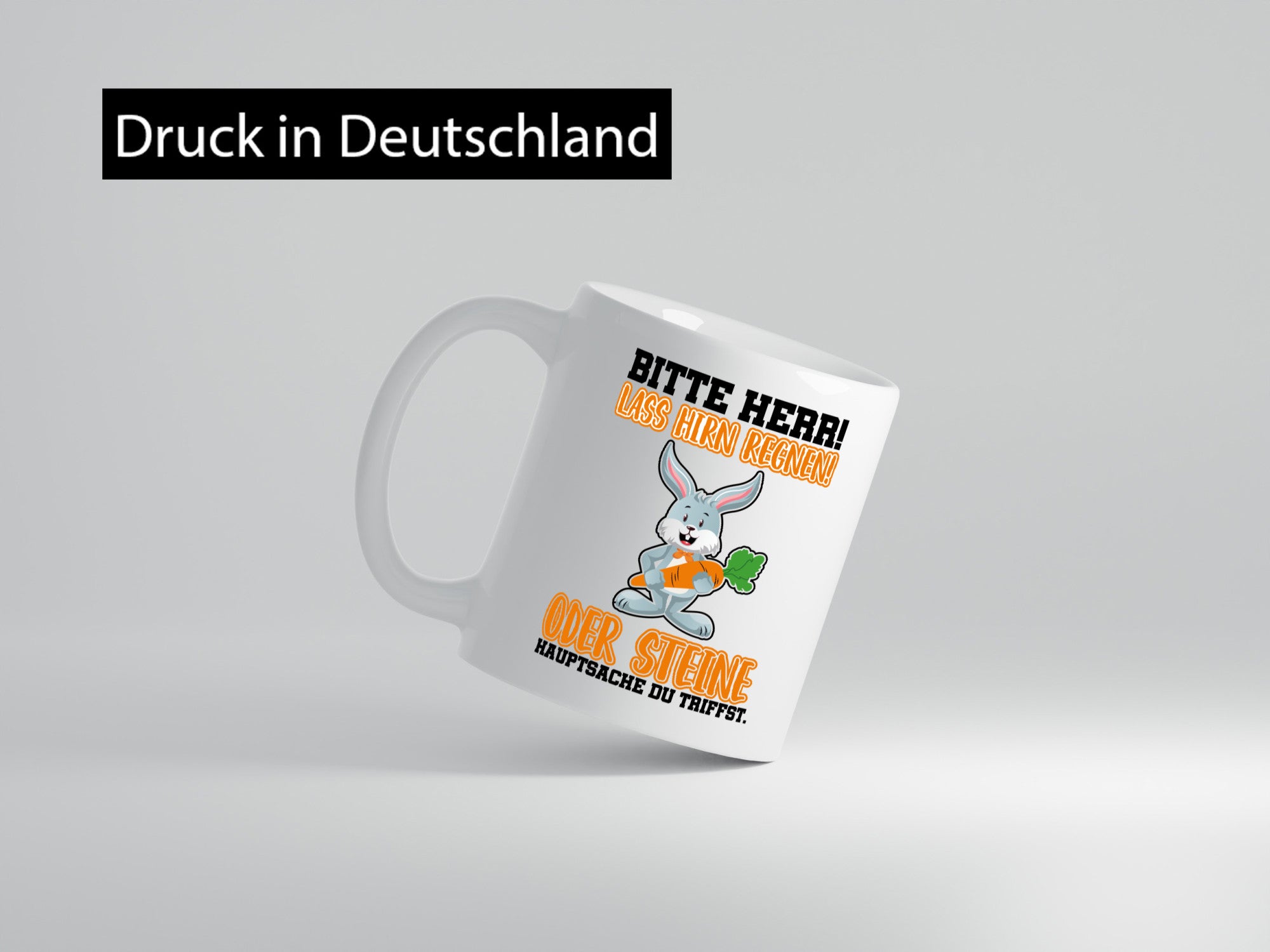 Lass Hirn regnen lustig Humor Geschenkidee Geschenk Tasse