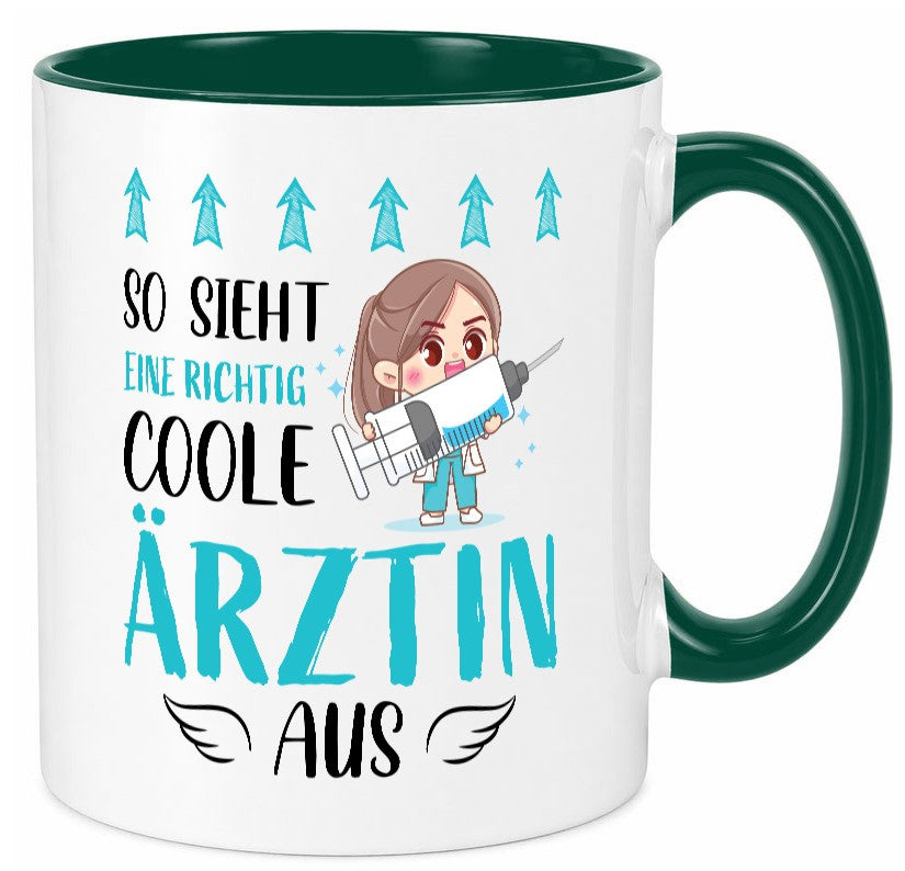 So sieht eine richtig Coole Ärztin aus | Krankenhaus Geschenk Humor Tasse