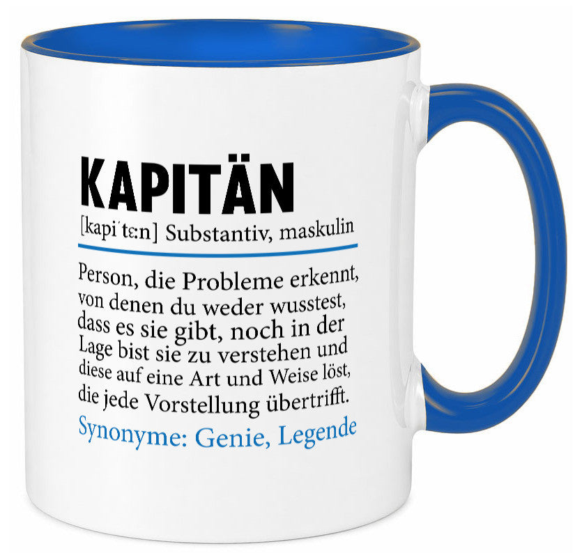 Kapitän | Spruch lustig Schiffskapitän Schiff Geschenk Humor Geschenkidee Tasse