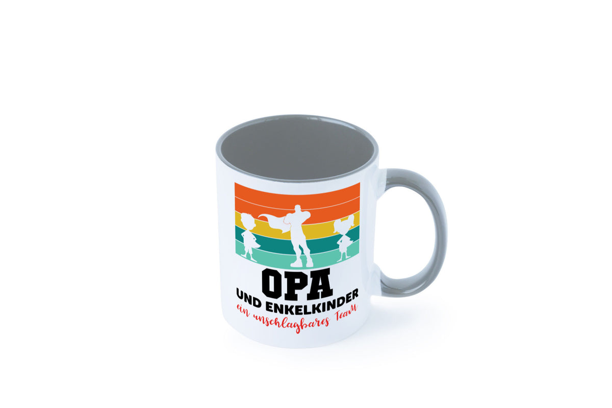 Opa und Enkelkinder ein unschlagbares Team Geschenkidee Familie Humor Tasse