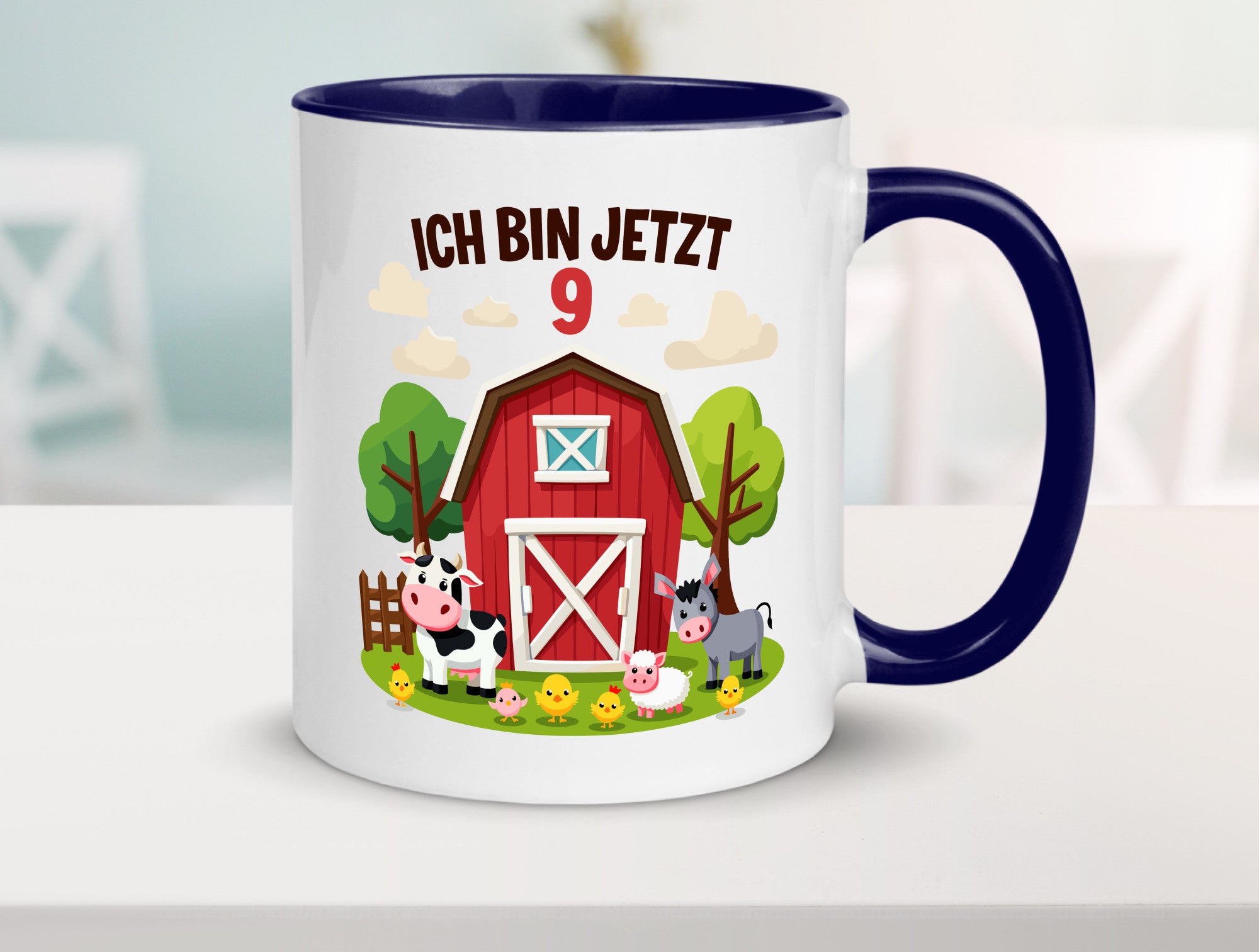 9. Geburtstag | 8 Jahre Bauernhof und Tiere Humor Geschenkidee Tasse