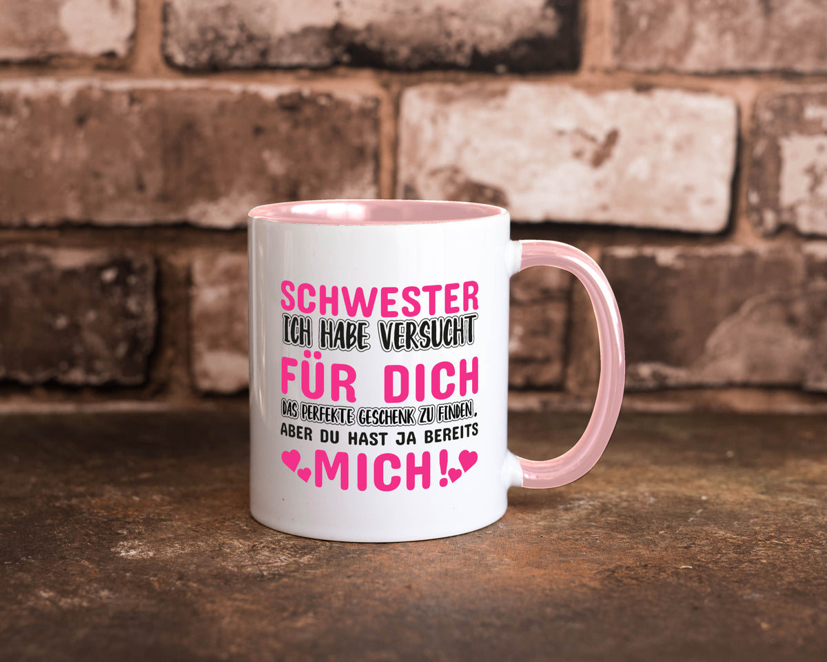 Schwester Tasse | lustiger Spruch Geschwisterliebe v2 Humor Geschenkidee