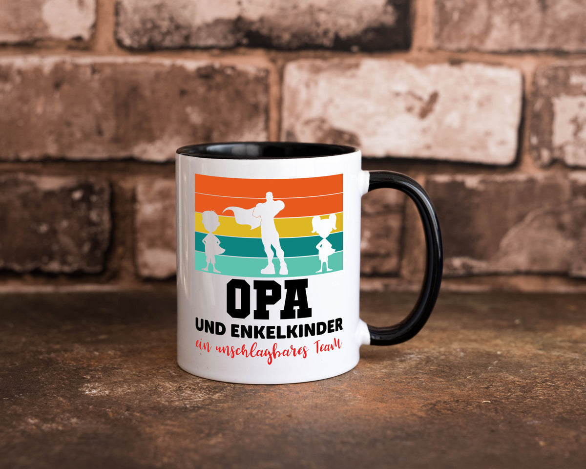 Opa und Enkelkinder ein unschlagbares Team Geschenkidee Familie Humor Tasse