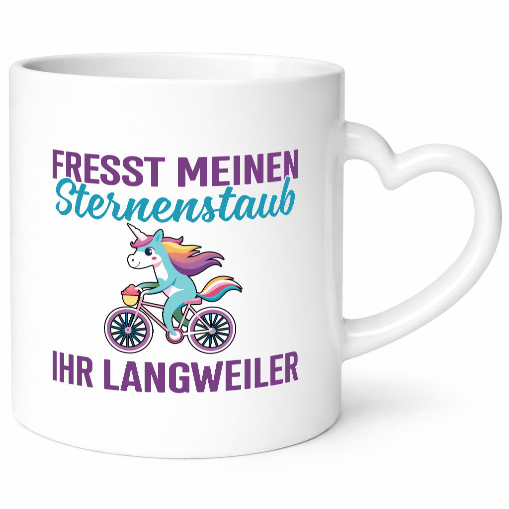 Fresst meinen Sternenstaub | Einhorn Fahrendes v2 Humor Geschenkidee Tasse