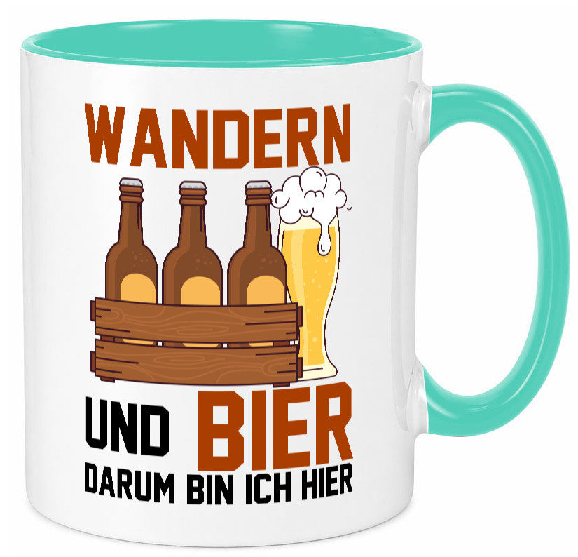 Wandern und Bier darum bin ich hier | Bierkasten lustiger Spruch Geschenk Humor